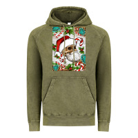 Vintage Olive Christmas hippie skeleton santa Vintage Hoodie - Artiststas