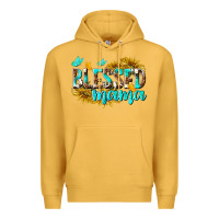 Mustard Blessed Mama Premium Hoodie - texasbilliewilder