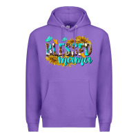 Purple Blessed Mama Premium Hoodie - texasbilliewilder