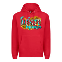 Red Blessed Mama Premium Hoodie - texasbilliewilder