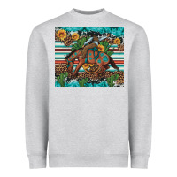 Heather Grey bucking bronco cowboy rodeo cactus and sunflowers Heavyweight Sweatshirt - Artiststas