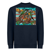 Navy bucking bronco cowboy rodeo cactus and sunflowers Heavyweight Sweatshirt - Artiststas