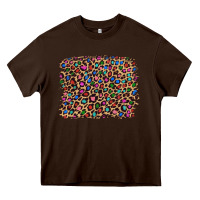 Chocolate Brown leopard with multiple color glitters Heavy Core Tee - Artiststas