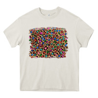 Cream leopard with multiple color glitters Heavy Core Tee - Artiststas