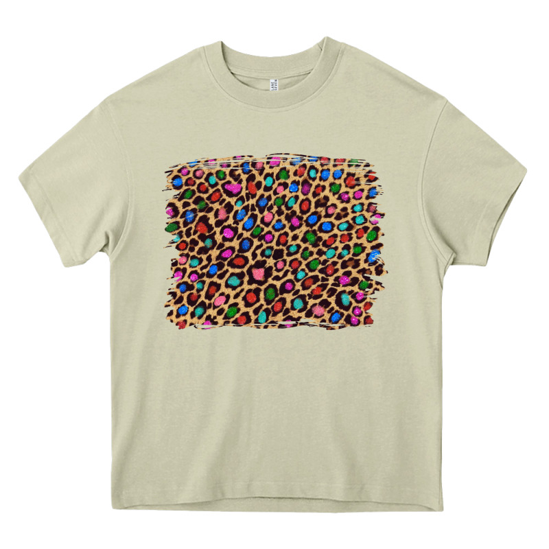 Leopard With Multiple Color Glitters Heavy Core Tee by Artiststas | Teevron