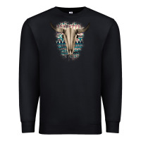 Black Western Aztec Bull Skull Premium Sweatshirt - Bettercallsaul