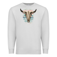 Dove Grey Western Aztec Bull Skull Premium Sweatshirt - Bettercallsaul