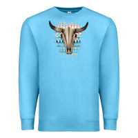 Western Aztec Bull Skull Premium Sweatshirt | Teevron