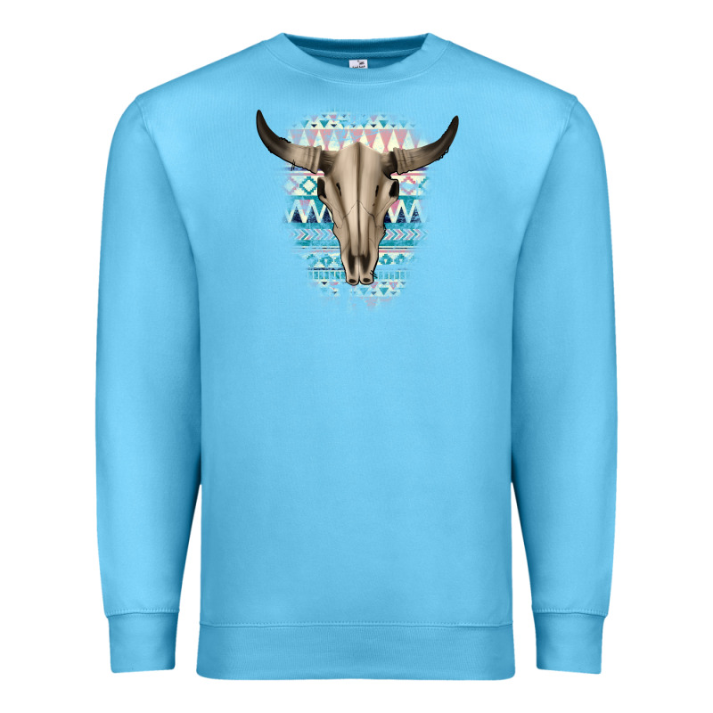 Western Aztec Bull Skull Premium Sweatshirt by Bettercallsaul | Teevron