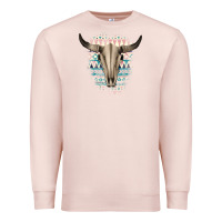 Pale Pink Western Aztec Bull Skull Premium Sweatshirt - Bettercallsaul