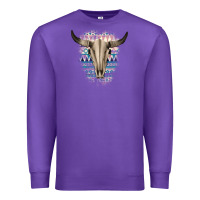 Purple Western Aztec Bull Skull Premium Sweatshirt - Bettercallsaul