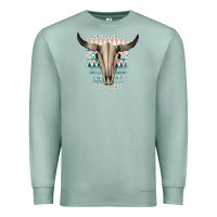 Seafoam Western Aztec Bull Skull Premium Sweatshirt - Bettercallsaul