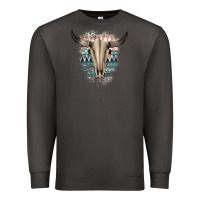 Smoke Western Aztec Bull Skull Premium Sweatshirt - Bettercallsaul