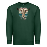 Sports Green Western Aztec Bull Skull Premium Sweatshirt - Bettercallsaul