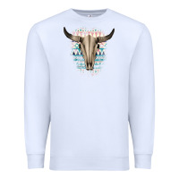 White Western Aztec Bull Skull Premium Sweatshirt - Bettercallsaul
