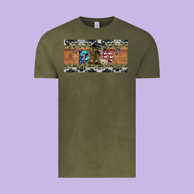Soldier Dad License  Plate Vintage Tee Designed By Artiststas