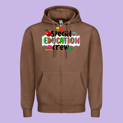 Special Education Crew Zipper Hoodie Designed By Nancycooperartshop
