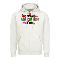 Oatmeal Heather special education crew Zipper Hoodie - NancyCooperArtShop