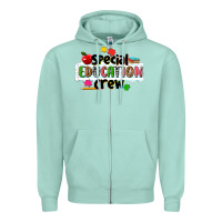 Seafoam special education crew Zipper Hoodie - NancyCooperArtShop