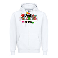 White special education crew Zipper Hoodie - NancyCooperArtShop