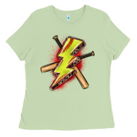 Matcha softball lightning bolt Ladies Tee - Zillion Design Studio