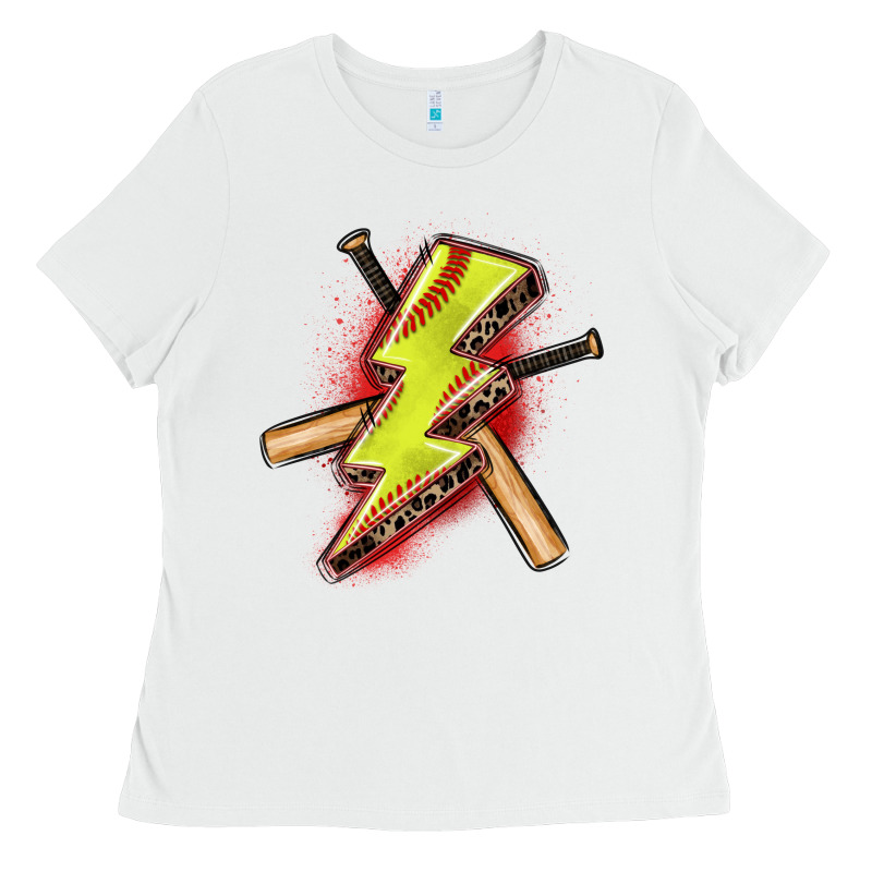 Softball Lightning Bolt Ladies Tee by Zillion Design Studio | Teevron