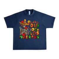 Navy dia de los muertos Urban Heavy Tee - AdoDesignShop