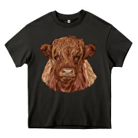 Asphalt highland cow Heavy Core Tee - RanaPortraitStore