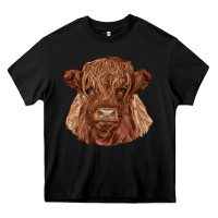 Black highland cow Heavy Core Tee - RanaPortraitStore