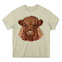 Mossy highland cow Heavy Core Tee - RanaPortraitStore