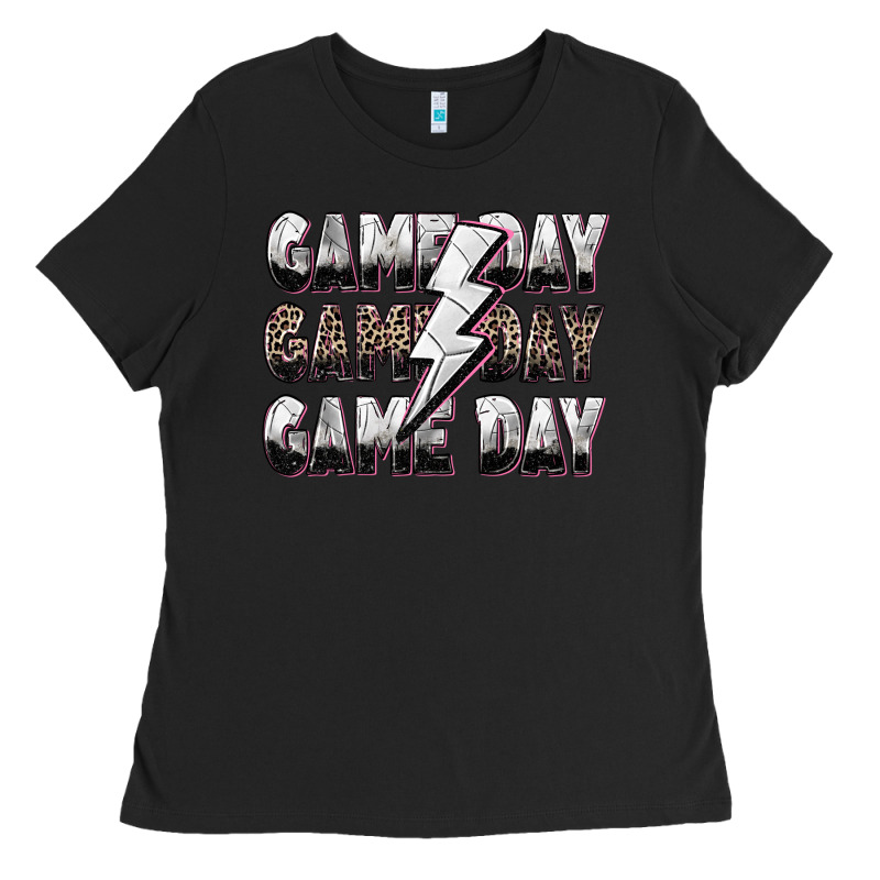 Game Day Game Day Volleyball Lightning Bolt Ladies Tee by Zillion Design Studio | Teevron