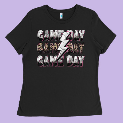 Game Day Game Day Volleyball Lightning Bolt Ladies Tee Designed By Zillion Design Studio