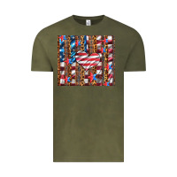Vintage Olive western usa flag heart and stars tumbler Vintage Tee - Artiststas