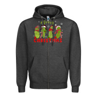 Charcoal Heather Pickle Merry Christmas Zipper Hoodie - MaliasSmallBusiness