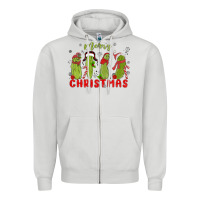Dove Grey Pickle Merry Christmas Zipper Hoodie - MaliasSmallBusiness