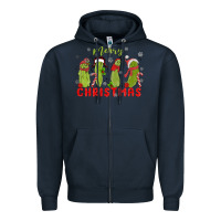 Navy Pickle Merry Christmas Zipper Hoodie - MaliasSmallBusiness