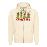 Sandshell Pickle Merry Christmas Zipper Hoodie - MaliasSmallBusiness