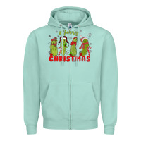 Seafoam Pickle Merry Christmas Zipper Hoodie - MaliasSmallBusiness