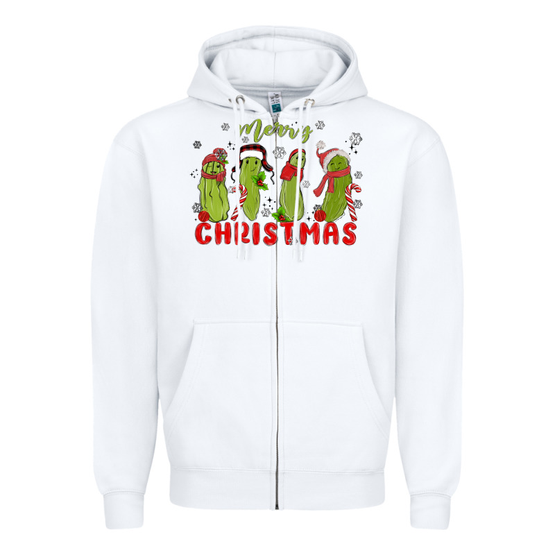 Pickle Merry Christmas Zipper Hoodie by MaliasSmallBusiness | Teevron