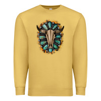 Antique Gold Western Gemstone Bull Skull Premium Sweatshirt - Bettercallsaul