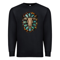 Black Western Gemstone Bull Skull Premium Sweatshirt - Bettercallsaul