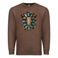 Chestnut Western Gemstone Bull Skull Premium Sweatshirt - Bettercallsaul