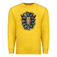 Lemon Western Gemstone Bull Skull Premium Sweatshirt - Bettercallsaul