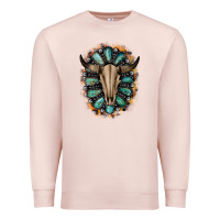 Pale Pink Western Gemstone Bull Skull Premium Sweatshirt - Bettercallsaul