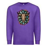Purple Western Gemstone Bull Skull Premium Sweatshirt - Bettercallsaul