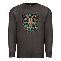 Smoke Western Gemstone Bull Skull Premium Sweatshirt - Bettercallsaul