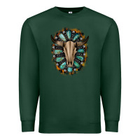 Sports Green Western Gemstone Bull Skull Premium Sweatshirt - Bettercallsaul