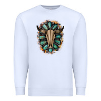 White Western Gemstone Bull Skull Premium Sweatshirt - Bettercallsaul