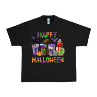 Black happy halloween coffee cups Urban Heavy Tee - AdoDesignShop