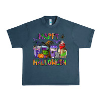 Midnight Navy happy halloween coffee cups Urban Heavy Tee - AdoDesignShop